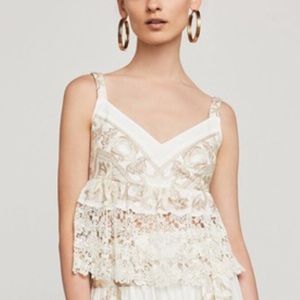 BCBG Max Azria Floral Embroidered Tank Top